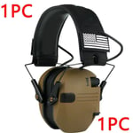 Casque de protection auditive pour sports de plein air,anti-bruit,amplification du son,cache-oreilles de tir électronique,chasse,casque - Type Yellow