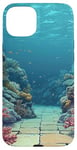 Coque pour iPhone 15 Plus Récif de corail sous-marin vintage paysage graphique