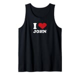 I Love John Personalized Name I Heart John Tank Top