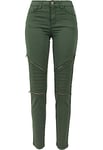 Urban Classics Ladies Stretch Biker Pants Pantalon, Vert (Olive 176), W28 Femme