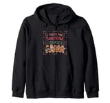 I Teach The Smartest Cookies Teacher Funny Cute Gingerbread Zip Hoodie