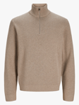 Jack and Jones Milano Stitch Knit Half Zip - Herre - Beige - M