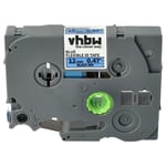 vhbw 1x Ruban compatible avec Brother PT E110, E100B, E115, E105, E110VP, E100VP imprimante d'étiquettes 12mm Noir sur Bleu, flexible