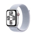 Apple Watch SE GPS + Cellular 40mm Silver Aluminium Case with Blue Cloud Sport Loop MXGE3ET/A