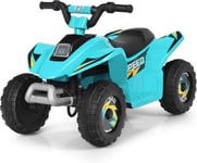 Voiture Quad Buggy Electrique Quad ATV 6V avec Marche Arriere Frein ElectriqueAvancer Reculer Controle par Poignee Bleu