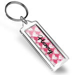 Henry Name Pink Love Hearts Keyring   #144725