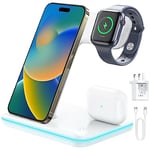 Charging Station,3 in 1 Wireless Charging Station,Charging station for apple devices,Docking station for iPhone 16/15/14/13/12/11 Pro/Max/XS/XR/X/8 and Apple Watch Series 9-2, for AirPods 4/3/Pro/2/1