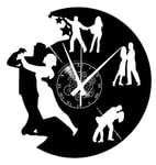 Instant Karma Clocks Vinyl Wall Clock Dancers Born to Dance Tango Walzer Women Man Girl Modern Design, Black, 12inch