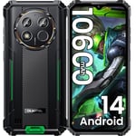 OUKITEL WP28E Rugged Smartphone Android 14-10600mAh Mobile Phones, 16GB + 64GB/1TB, 6.52" Display Rugged Phone with 13MP Camera, IP68/IP69K Waterproof Phone, 4G Dual SIM/NFC/OTG/GPS/Face ID -Green