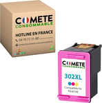 Comete, Marque Française-302Xl-Cartouches D'Encre Compatibles Avec Hp 302 Xl-Pour Cartouche 302 Pour Hp Deskjet 3630 3632 1110 2130 Envy 4520 4523 4528 Officejet 3830 4650 5232 (1 Couleur)