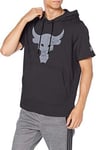 Under Armour Men's Project Rock Terry Bull Short Sleeve Hoodie - Black, Small