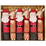 CHRISTMAS Santa & Reindeer Luxury Large Christmas Crackers (6 Pack)