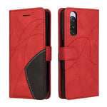 CXTcase Coque Sony Xperia 10 V,Flip Magnétique Protection Case Portefeuille Sony Xperia 10 V,Antichoc Housse, Étui en Cuir PU pour Portefeuille avec pour Sony Xperia 10 V,Rouge