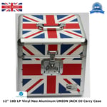 1 X NEO Aluminum UNION JACK Storage DJ Carry Case for 100 Vinyl LP 12" Records