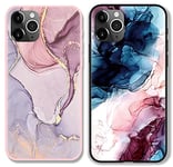 ZhuoFan 2 pièces Coque pour iPhone X/XS Rosa Negro Silicone Motif Étui en TPU Durable Antichoc Souple Ultra Fine Housse de Protection Case Cover Coques pour iPhone XS/X 5,8", Marbre