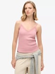 Superdry Athletic Essential Lace Trim Camisole Top, Soft Pink