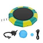 VEVOR Trampoline Aquatique Gonflable, Trampoline sur l’Eau 367x60 cm, Plate-forme de Natation Portable avec Échelle 3 Marches et Pompe à Air Électrique, Rebondisseur Flottant pour Enfants, Piscine Lac