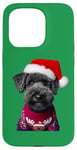 Coque pour iPhone 15 Pro Kerry Blue Terrier avec bonnet de Père Noël pour propriétaire de chien