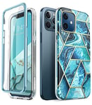 i-Blason Coque iPhone 12 / iPhone 12 Pro 5G (2020) 6,1 Pouces [Série Cosmo] Protection 360 Etui Brillant Bumper Antichoc avec Protecteur d'écran Intégré (Océan)