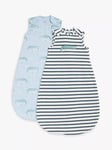 John Lewis Jungle Crocodile Print Sleeping Bag, 1 Tog, Pack of 2, Blue/Multi