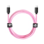 JuicEBitz Phone Charger Cable, USB C to USB C Cable 4m, USB Cable, 480mbps, Fast Charger USB C Compatible with Samsung Galaxy, Google Pixel, iPad, LG, Huawei, iPhone 15 + More, Pink