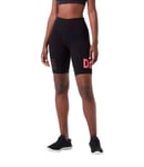 DKNY Women's Sport Flip Reflect Logo High Waist Bike ShortsBlack/Pink Size XS