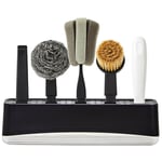 Pot Brosses Sisal Manche Long Brosse de Nettoyage Cuisine Bambou Gommage Ensemble à Vaisselle