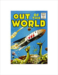 Wee Blue Coo Comic Book Cover Out Of This World Rocket Space Ship Sci Fi Art Wall Art Print