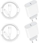 Chargeur Rapide for iPhone 14/14 Pro /14 Pro Max /14 Plus /13 12 11 SE Mini X XS XR, 25W 4-Pack USB C Adaptateur et 2M Cable Secteur Mural Type C Alimentation Prise Wsehnga