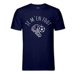 T-Shirt Homme Col Rond Je M'en Foot Sport Football Ballon Team