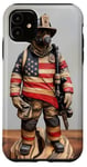 Coque pour iPhone 11 Cadeau de pompier fin drapeau rouge décoration patriotique