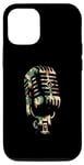 Coque pour iPhone 14 Pro Microphone camouflage – Vintage Singer Live Music Lover
