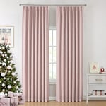 Vision Home Pink Full Blackout Curtains Pinch Pleated Room Darkening Window Panels 84 inch for Girls Bedroom Living Room Thermal Insulated Pinch Pleat Pink Drapes with Hooks Back Tab 40" Wx84 Lx2