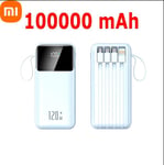 Xiaomi 100000mAh Power Bank 120W Super nopea lataus Sisäänrakennettu neljä johtoa Ultrasuuri kapasiteetti PowerBank Digital Display akku