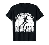 Old Man Running Humor Design Funny Runner T-Shirt