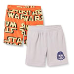 Amazon Essentials Disney | Marvel | Star Wars Short de Sport, de Basket-Ball, en Maille Garçon, Lot de 2, Star Wars Rebel Logo, 8 Ans