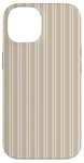 Coque pour iPhone 14 Beige Tan rayé mignon girly esthétique Preppy Stripe crème