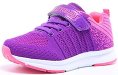 Baskets Fille 35 Chaussures Enfant Sneakers Chaussure Course Running Entrainement Chaussure Extérieur Intérieur l’École Pourpre Respirant Basses Marche Walking Fitness Shoes Violet