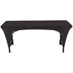 Iceberg 16541 Nappe en Tissu Extensible avec 2 côtés Ouverts, Convient aux Tables Pliantes de 182,9 x 76,2 cm, Noir