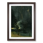 Big Box Art James McNeill Whistler The Falling Rocket Framed Wall Art Picture Print Ready to Hang, Walnut A2 (62 x 45 cm)