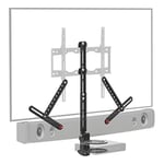 Barkan Universal Soundbar Mount & A/V Shelf, Adjustable Bracket for Mounting Above or Under The TV, Sizes 13-80 inch, Fits Most of Sound Bars Up to 14 lbs, Anti-Slip Clamp Black