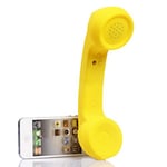 ENJOY-UNIQUE Wireless Retro Telephone Handset and Wire Radiation-proof Handset Receivers Headphones for a mobile phone with comfortable call (Yellow)