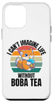 iPhone 12 mini Retro Cute Fox I Can't Imagine Life Without Bubble Tea Case