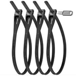 Hiplok Z-Lok Reuseable Tie Lock - 4 Pack Black /