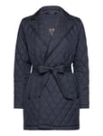 Lauren Ralph Lauren Diamond-Quilted Wrap Coat Marinblå