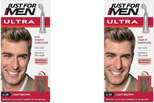 Just for Men Ultra Light Brown Hair Colour Dye, No Mix Comb-In Applicator to Com