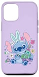 Coque pour iPhone 12/12 Pro Disney Lilo & Stitch Cute Easter Bunny Stitch and Scrump