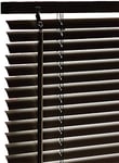 PVC & Wood Wooden Grain Effect Window Venetian Blind Blinds Easy Fit Curtains Trimmable Fittings Windows Treatment Privacy Shutters Twist Open Close (Black-PVC, 180x150)