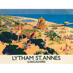 Wee Blue Coo Travel England Lancashire Lytham St Annes British Railways Art Print Poster Wall Decor 12X16 Inch