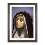 Carlo Dolci St. Catherine Of Siena Classic Painting Framed Wall Art Print, Ready to Hang Picture for Living Room Bedroom Home Office Décor, Walnut A2 (64 x 46 cm)